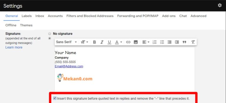 كيفية إضافة توقيع في Gmail 13