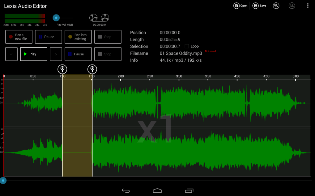 صورة من تطبيق Lexis Audio Editor