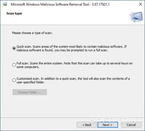microsoft windows malicious software removal tool running